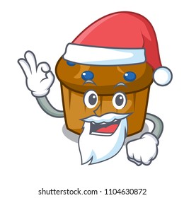 Santa mufin blueberry mascot cartoon