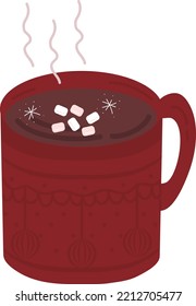 Santa Mugs. Garlands, flags, labels, bubbles, ribbons and stickers. Collection of Merry Christmas decorative icons