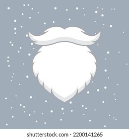 Santa Mustache and beard cartoon character icon flat design