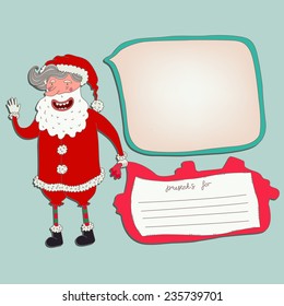 Santa New Year Card. Christmas Greeting.