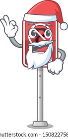 Santa no parking the cartoon side road