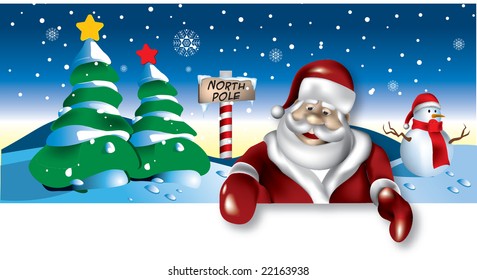 santa north pole scene