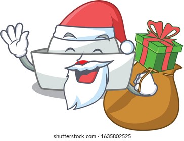 Santa nurse hat Cartoon character design having box of gift