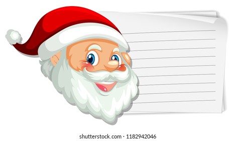 Santa on the blank note illustration