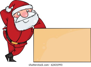 Santa on a blank sign