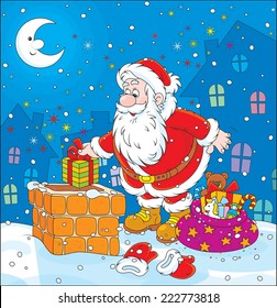 Santa on a housetop