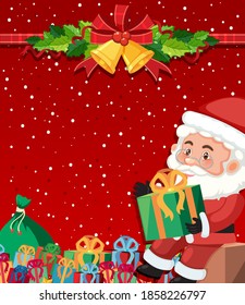 Santa on red background template illustration