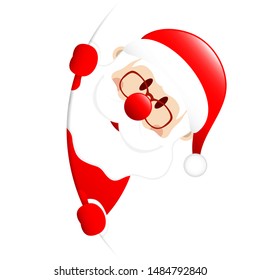 Santa On The Right Side Round Banner