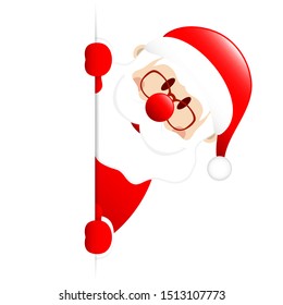 Santa On The Right Side Of Vertical Banner