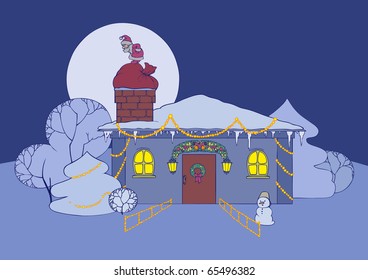 santa on the roof