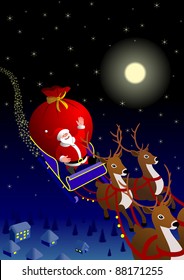 Santa on sleigh