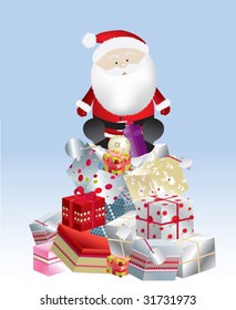 santa on stack of presents