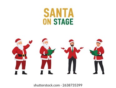 Santa on stage holiday season celebration concept