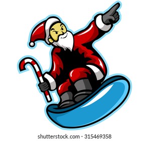 Santa on surfboard 