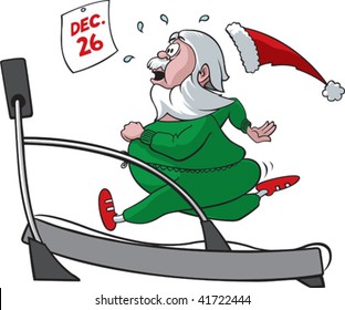 Santa on a treadmill