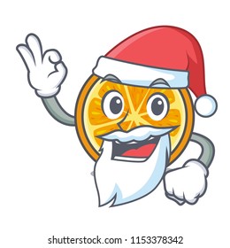 Santa orange mascot cartoon style