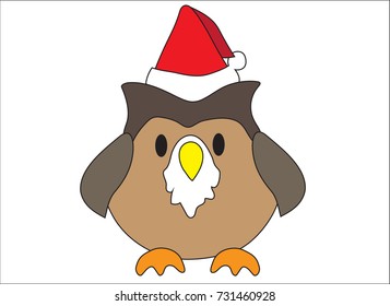 The santa owl (vector)