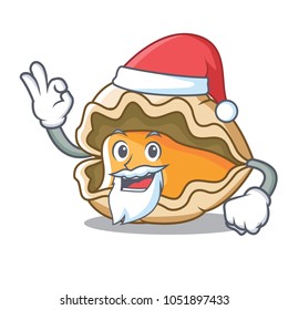 Santa oyster mascot cartoon style