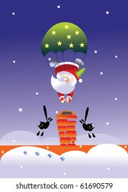 santa and parachute