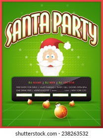 Santa Party Flyer Poster Vector Design Template