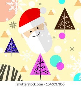 santa pattern background is cute illustration