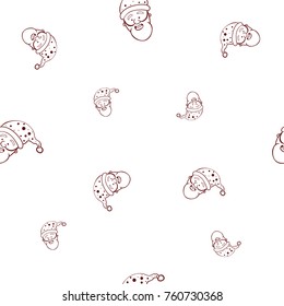 Santa Pattern, Line Pattern, vector art, seamless pattern, natal pattern