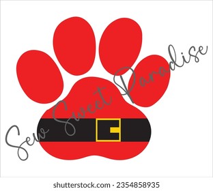 Santa Paw Print SVG, Christmas Dog SVG, Santa Paws SVG, Digital Download, Cut File, Sublimation, Clip Art (svgdxfpngjpeg files svg
