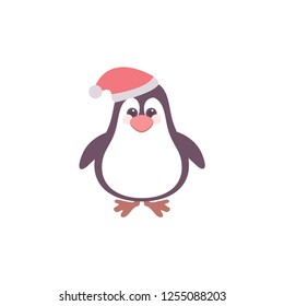 santa penguin vector