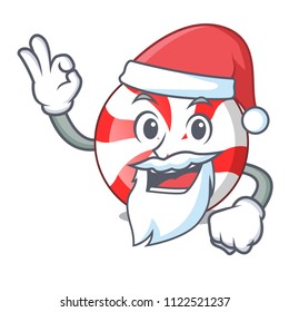 Santa peppermint candy mascot cartoon