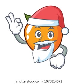 Santa persimmon mascot cartoon style