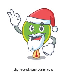 Santa ping pong racket mascot cartoon