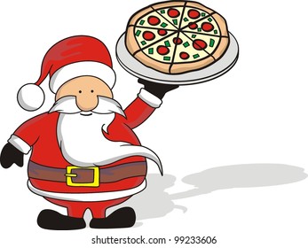 Santa And Pizza