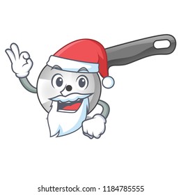 Santa pizza cutter knife isolated on mascot