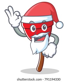 Santa plunger character cartoon style vector illustration