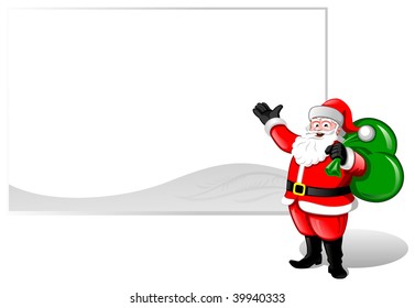 Santa pointing to blank list