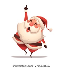Santa Pointing Upward with Joy