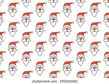 Santa portrait. Seamless background. For the design of gift paper.