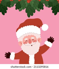 Santa-Plakatdesign mit Mistelofen