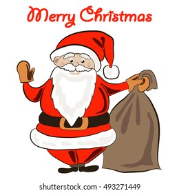 santa with a present bag