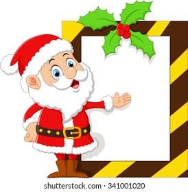 santa presenting blank sign