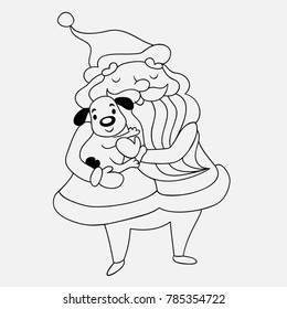 santa and puppy
