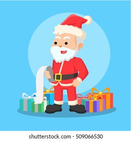 santa reading list vector illustration design