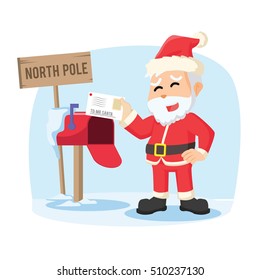 santa receiving letter illustration design