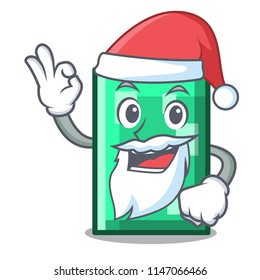 Santa rectangle mascot cartoon style