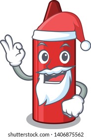 Santa red crayon next to cartoon wallet