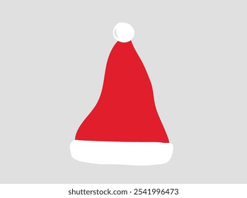 Santa red hat. Christmas decoration. Santa Claus. Vector illustration