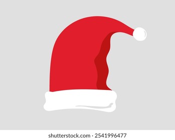 Santa red hat. Christmas decoration. Santa Claus. Vector illustration