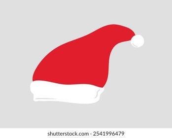 Santa red hat. Christmas decoration. Santa Claus. Vector illustration