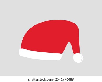 Santa red hat. Christmas decoration. Santa Claus. Vector illustration