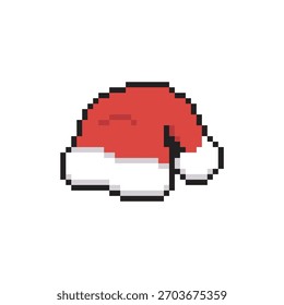 Santa Red Hat Pixel Art